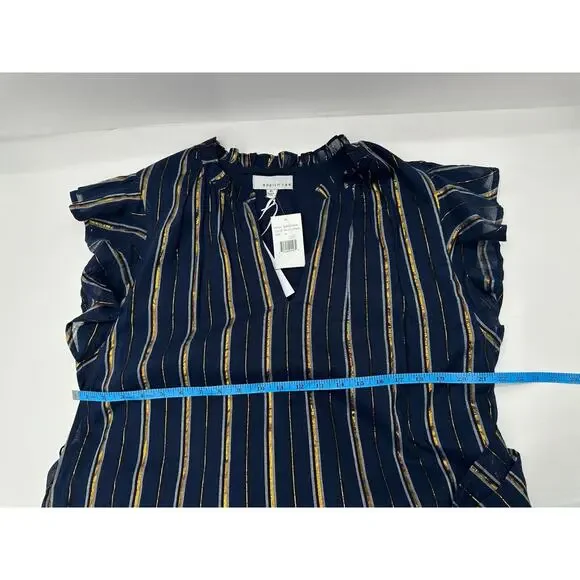 Adelyn Rae Boho Chic Nina Cotton Midi Dress Navy Blue Xlarge Classic With Pocket - Picture 11 of 12